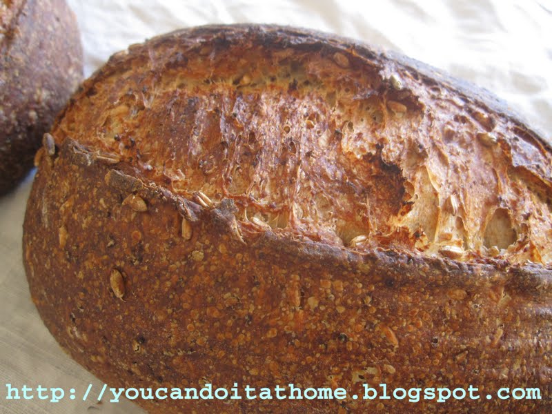 You can do it... at home! Wheaty Sourdough with cracked wheat, wheat berries and wheat germ