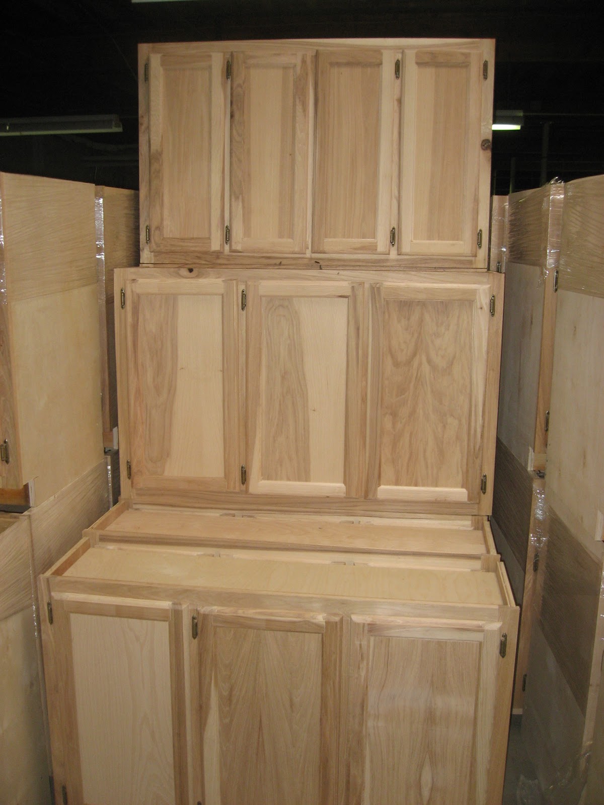Blue Ridge Surplus Hickory Unfinished Cabinets