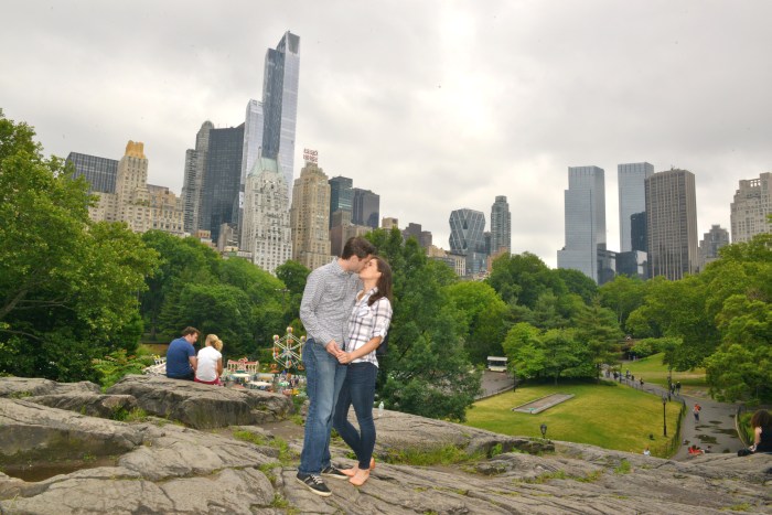 Angela and Dean Kiss at CPS - overlooking Ice Rink