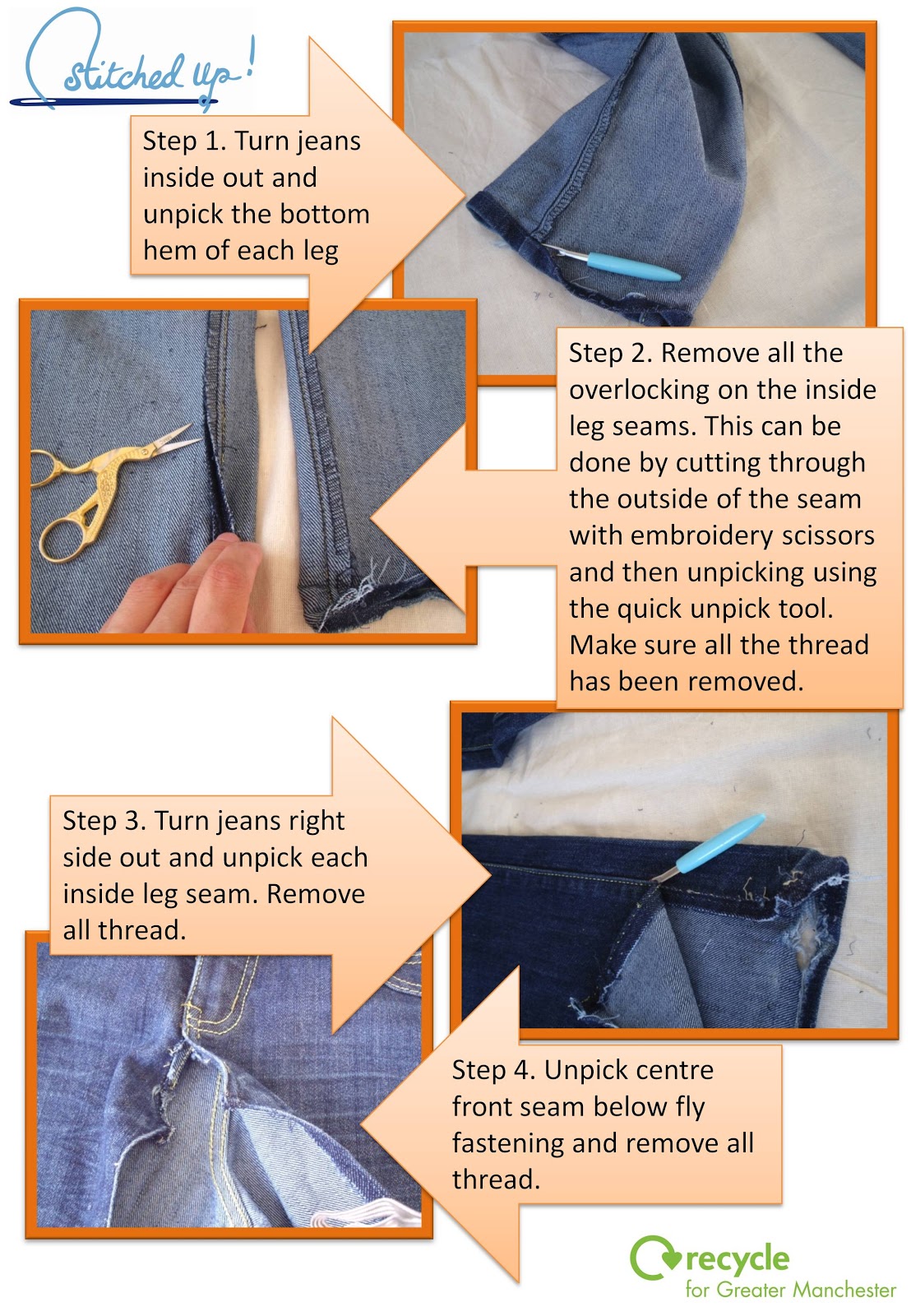 How to Make an Upcycled Denim Skirt! Stitched Up