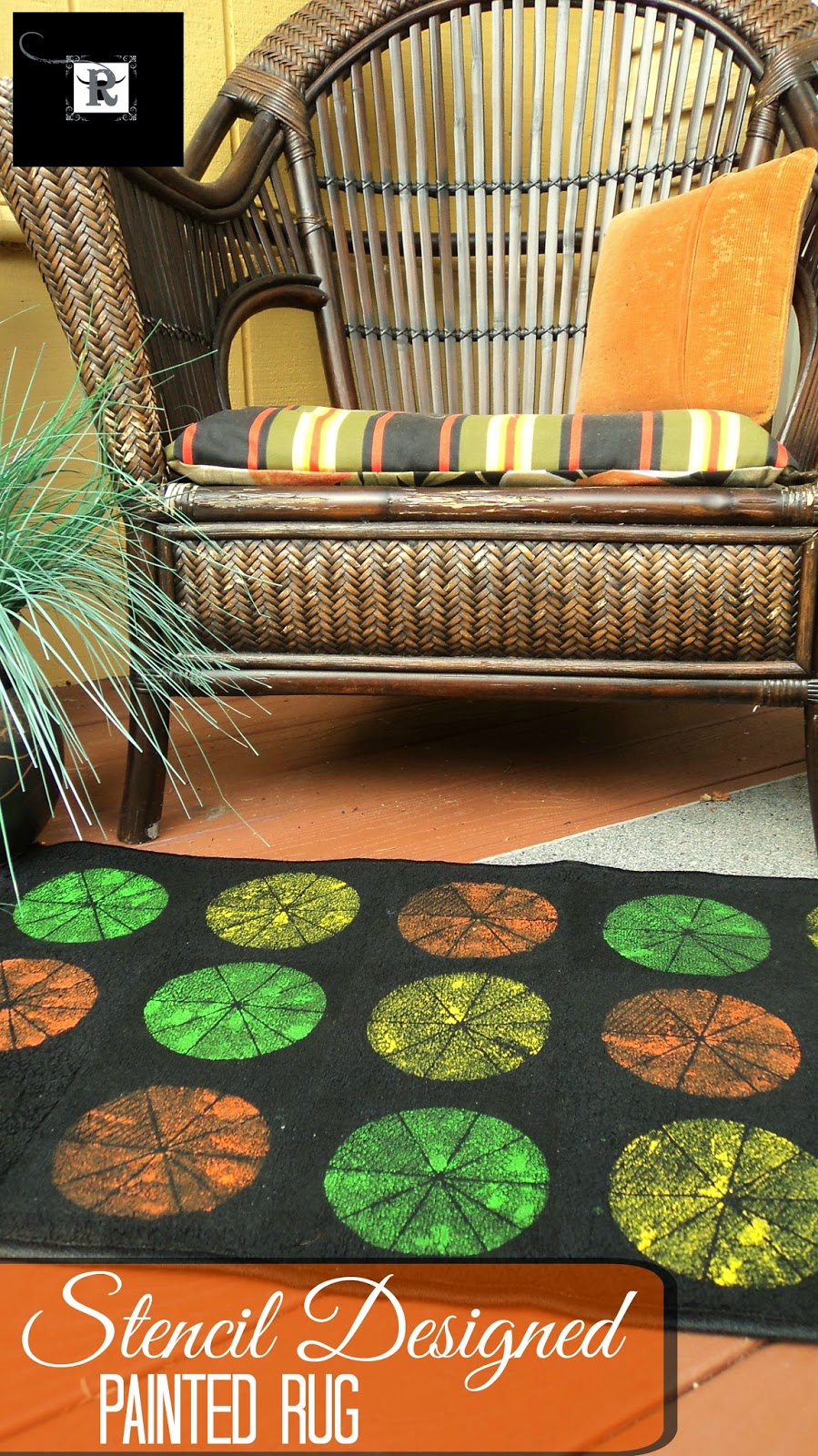 Painted Rug for TCW 1 Stencil 4 Ways Series Redo It Yourself