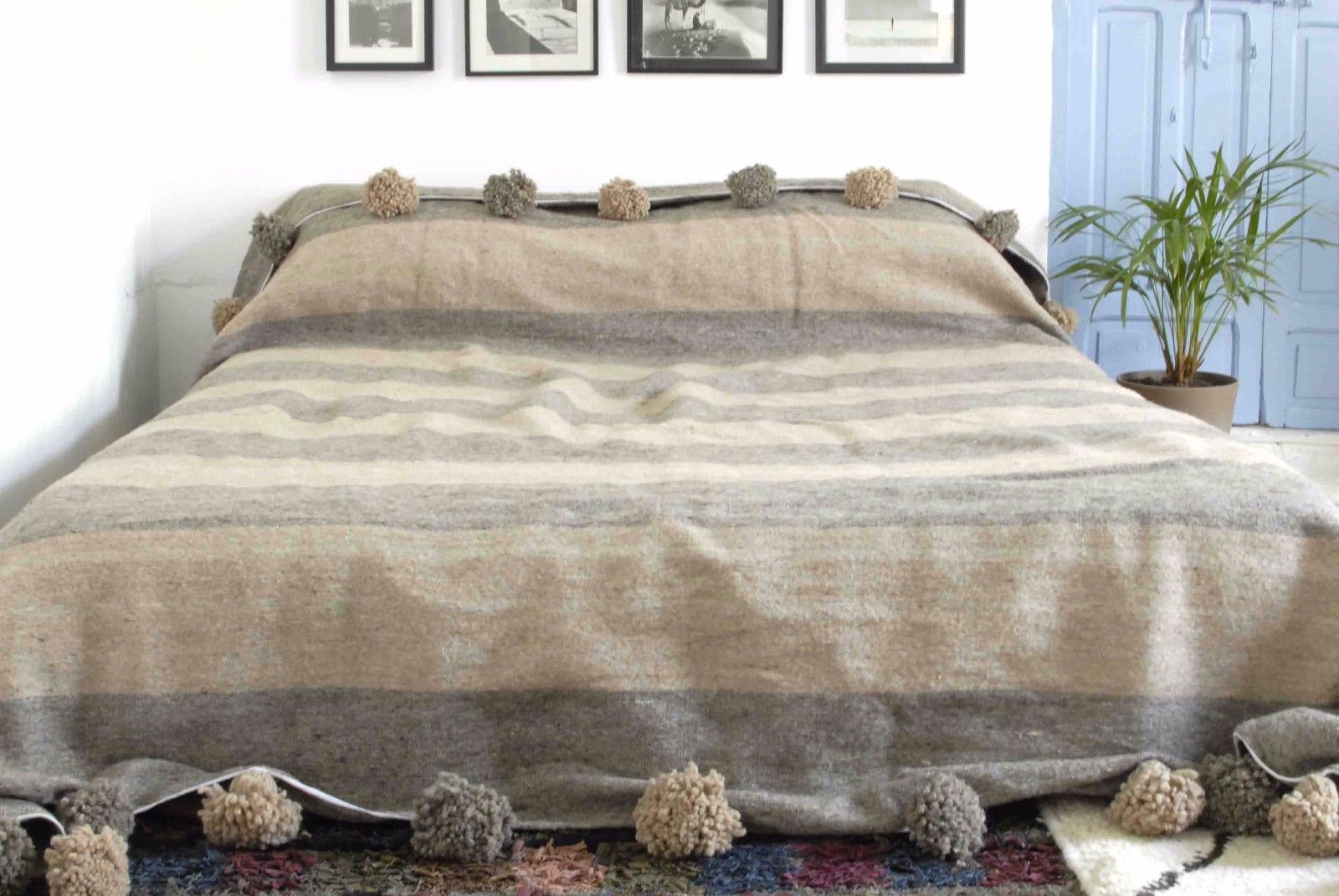 Moroccan Sunset HANDLOOMED MOROCCAN POM POM BLANKETS