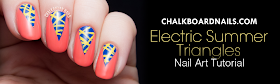 Electric Summer Triangle Nail Art Tutorial