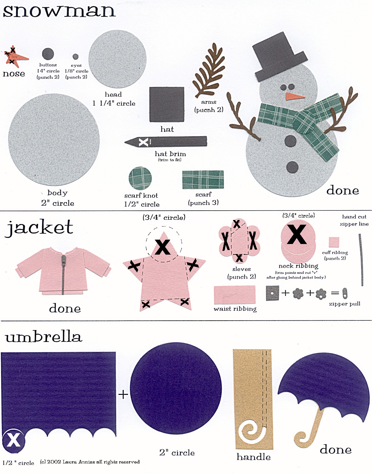 laura's frayed knot PaperPunch Art Snow House