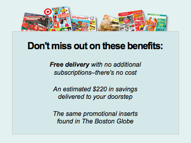 Get Free Coupon Inserts from The Boston Globe