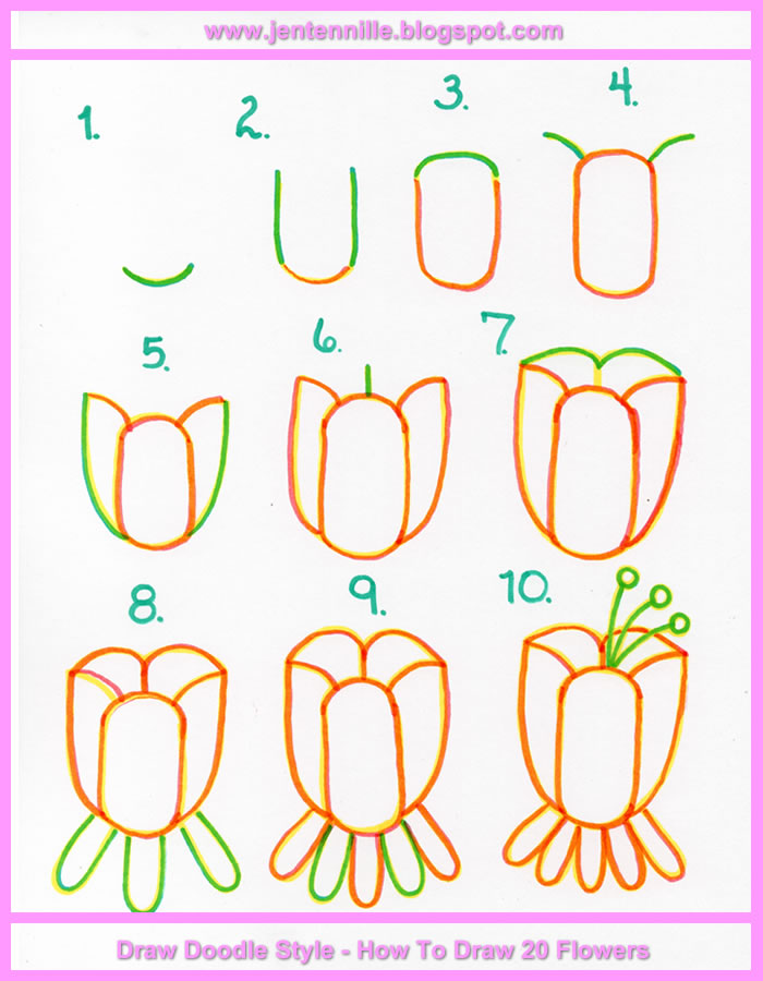 Jen Tennille's Draw Doodle Style! Doodle Flower Free Tutorial