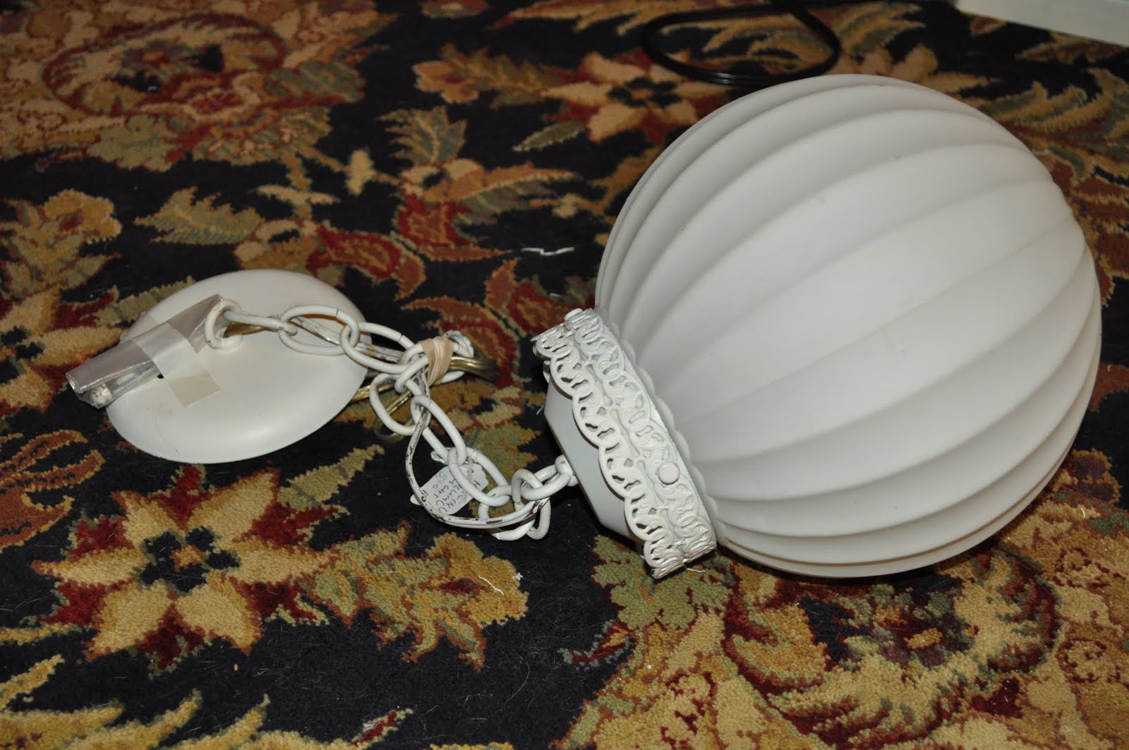 My kitchen's newold light fixture make over...thrift store pendant