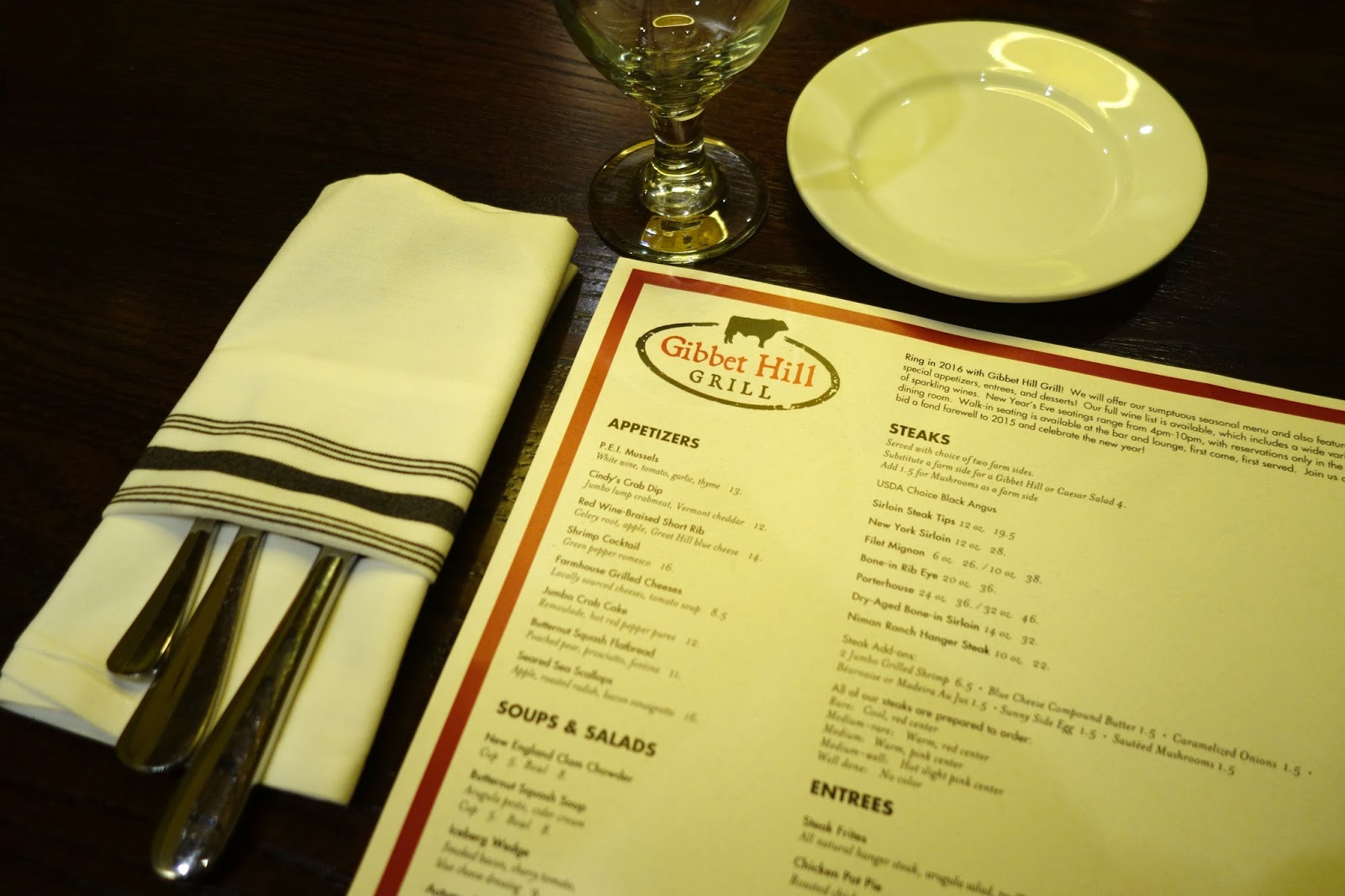 Dining Out Gibbet Hill Grill