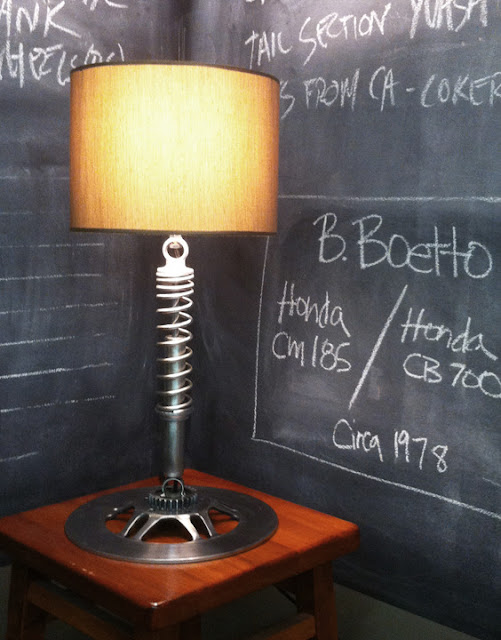 Classified Moto Creates Amazing Lamps From Motorcycle Parts Rusty