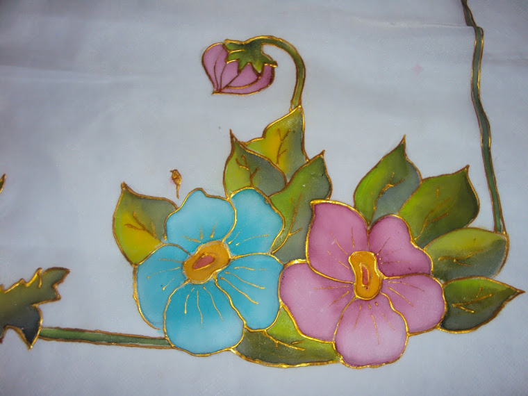 Pintura em Voil - Flores Multicoloridas