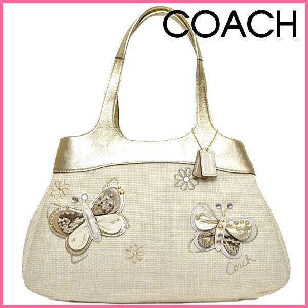 GreenApple4sale Authentic Branded Bags COACH Lexi Straw Butterfly