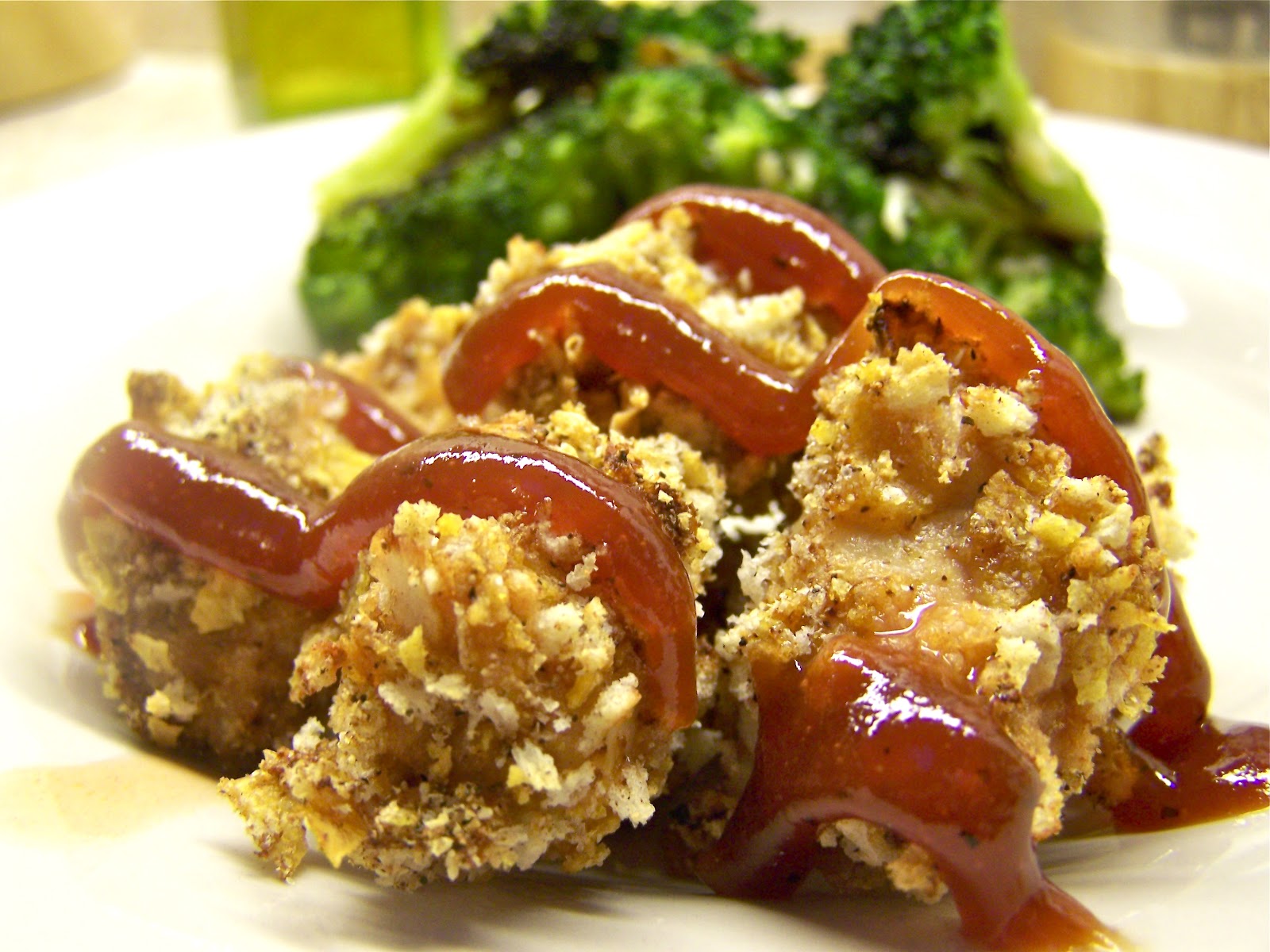 Little Mommy, Big Appetite Crispy Baked BBQ Ancho Chile Chicken Bites