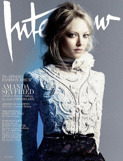 the white frame: Amanda Seyfried for Interview March 2011 by Mikael Jansson