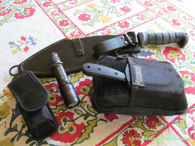 Ka-Bar Kukri Machete With Nitecore EA4, Sunwayman M20C, Maxpedition EDC Organizer Ka-Bar Kukri Machete With Nitecore EA4, Sunwayman M20C, Maxpedition EDC Organizer