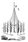 Stock Images Black and White Maypole French Garden (stock images trees maypole graphicsfairy)