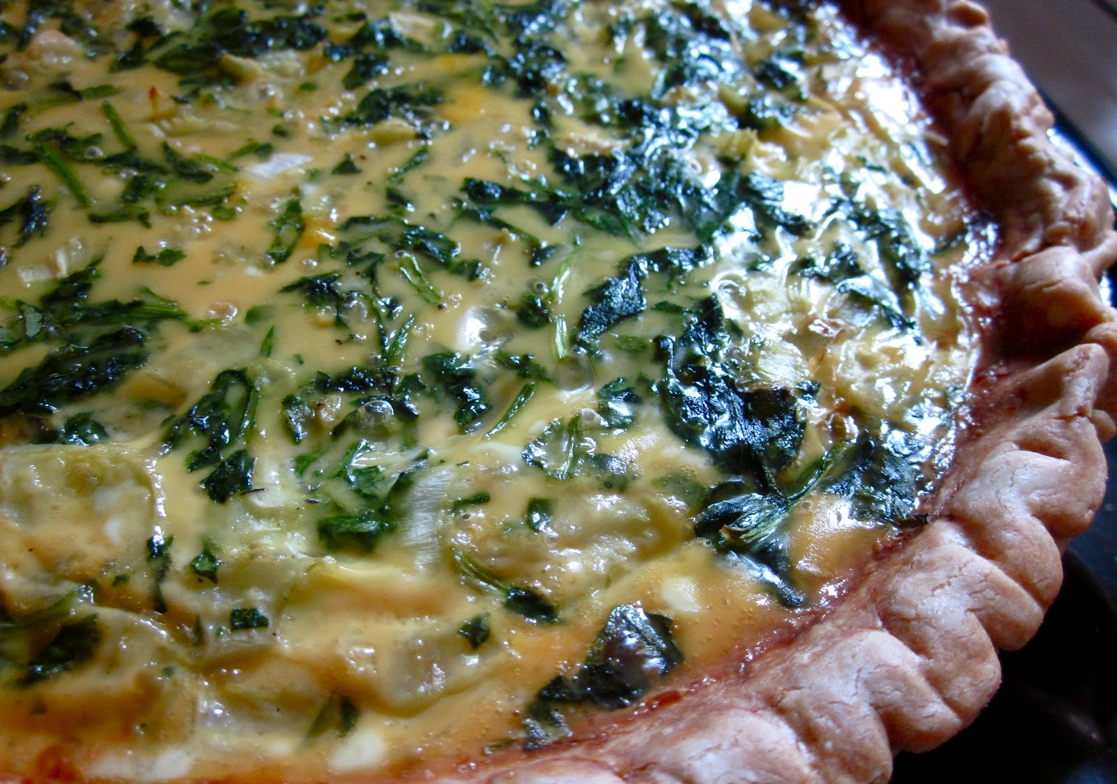 Bekka Bakes Goat Cheese, Leek and Spinach Quiche