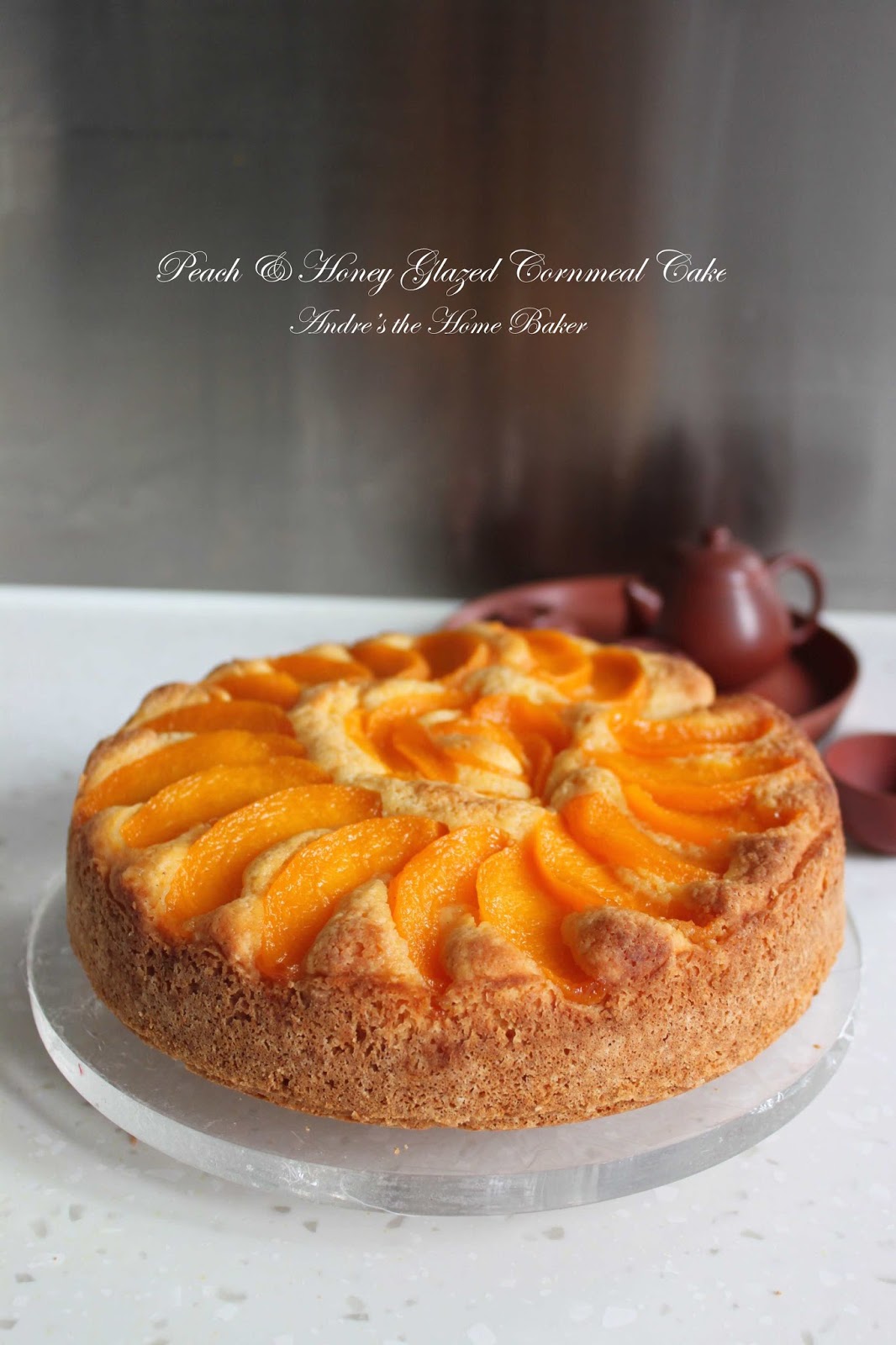 Andre's the Home Baker ♥ Peach & Honey Glazed Cornmeal Cake ♥