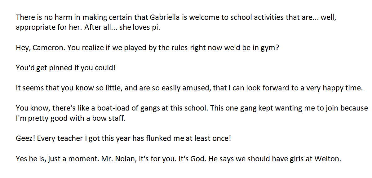 LET'S SEE...: quotes: high school