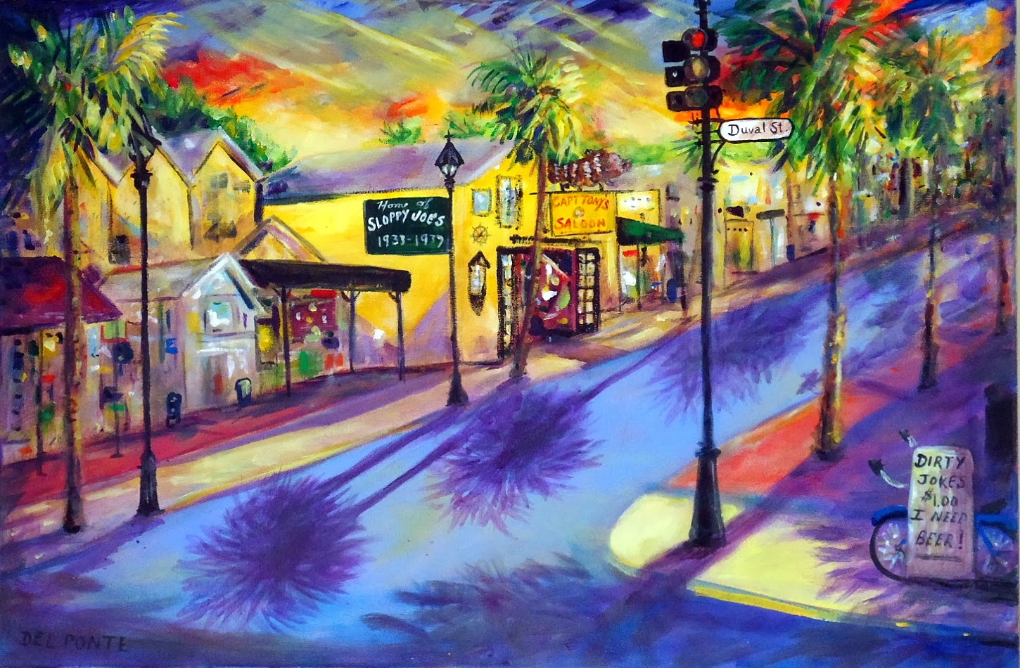 DEL PONTE Style Full Time Professional Artist KEY WEST PAINTINGS by DEL PONTE