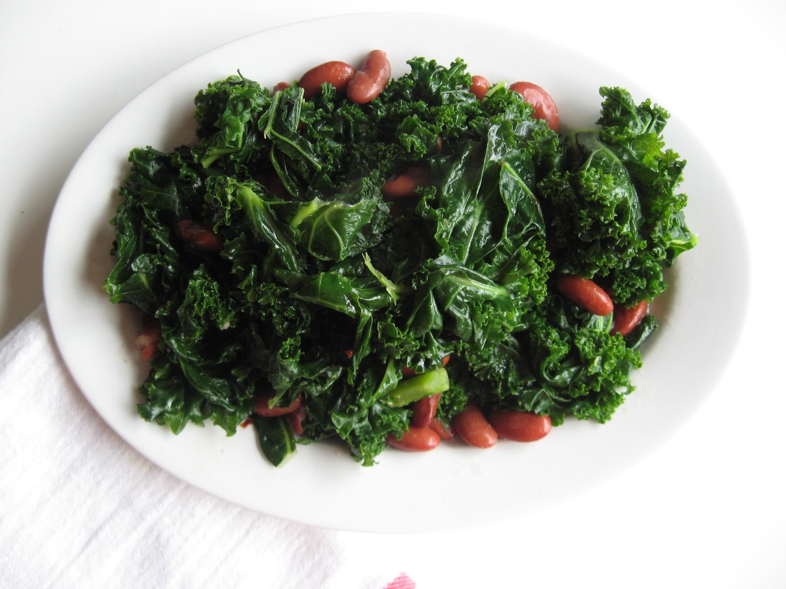 she's in the kitchen wilted kale with garlic and kidney beans