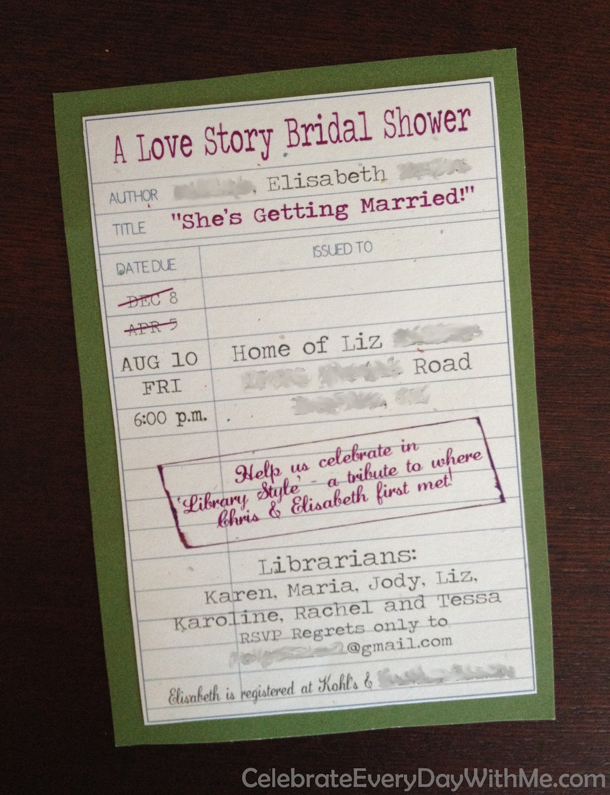 library card invitation