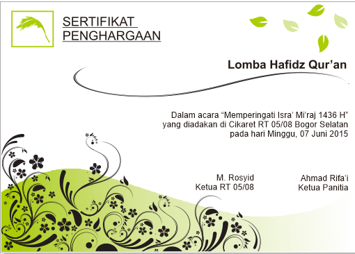 contoh sertifikat