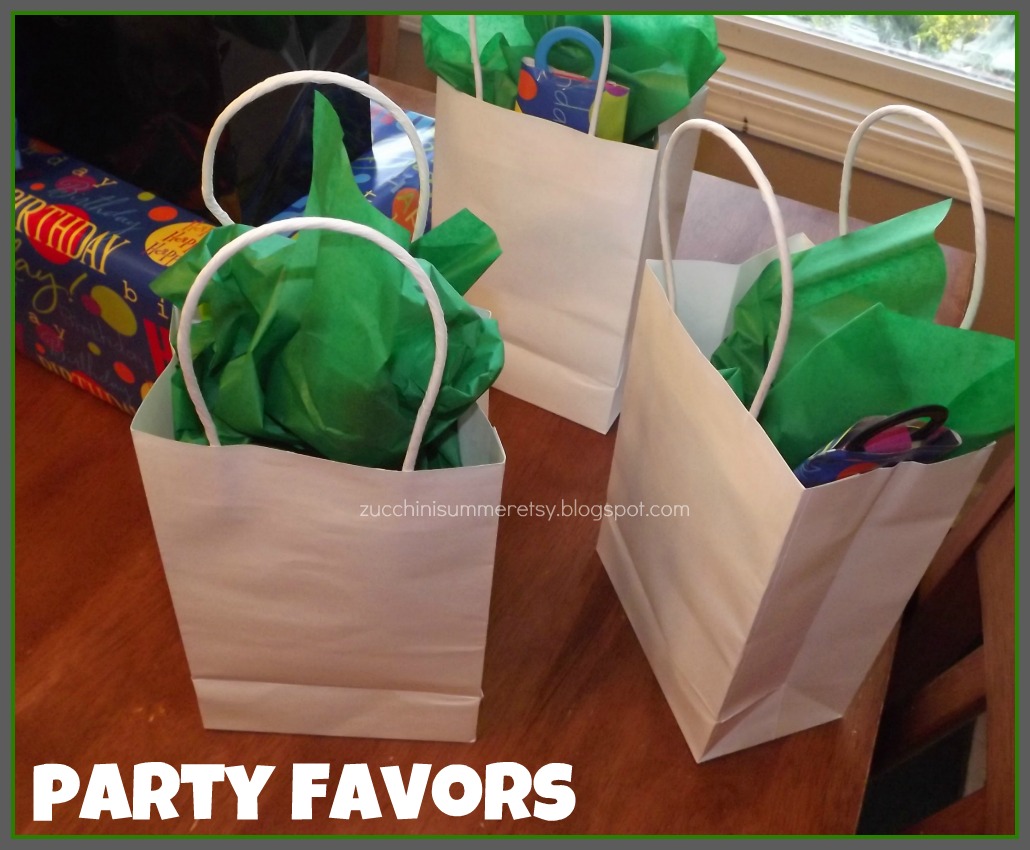 Zucchini Summer Skateboarding Themed PartyThe loot bags