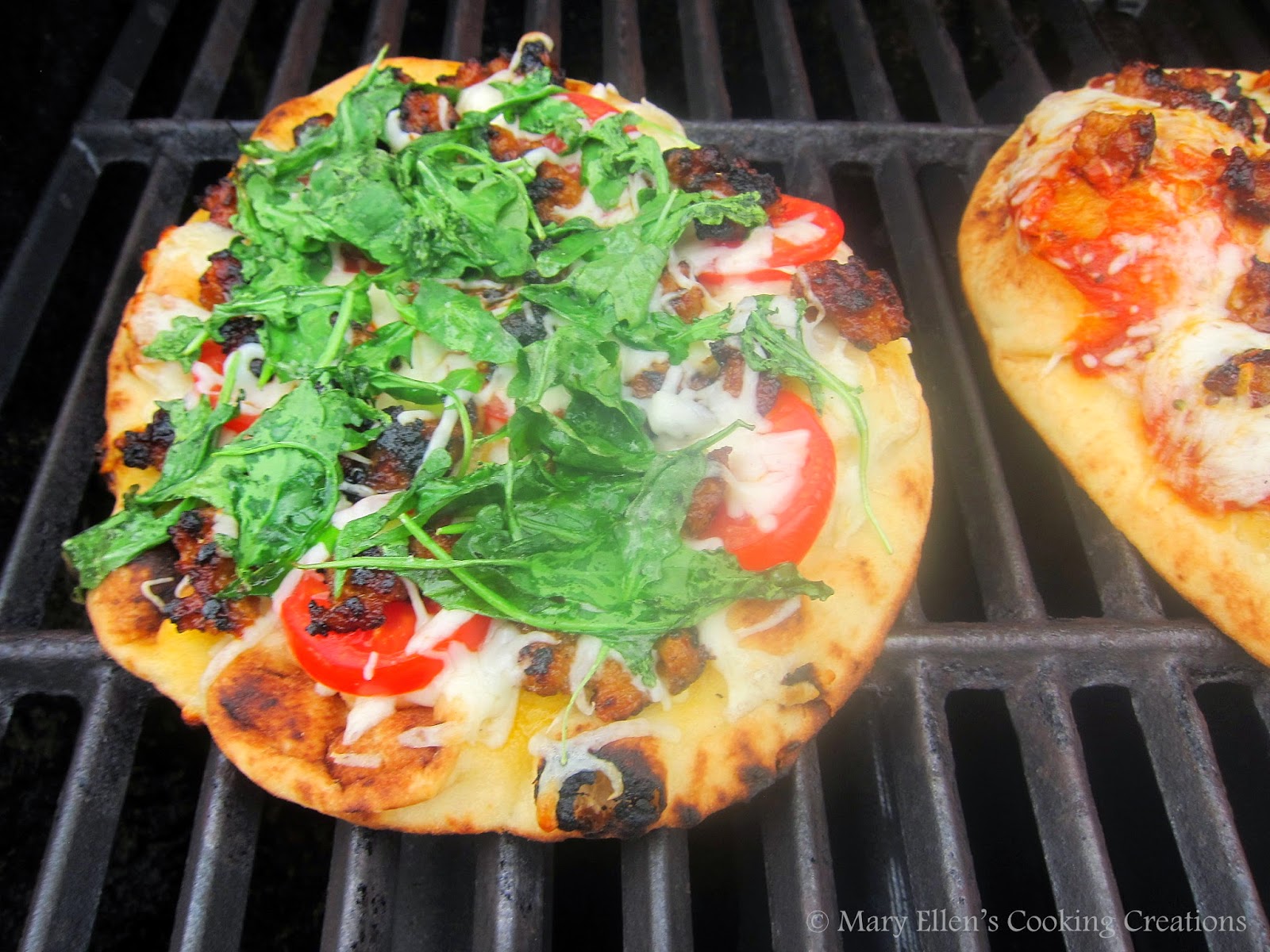 Mary Ellen's Cooking Creations Grilled Naan Pizzas