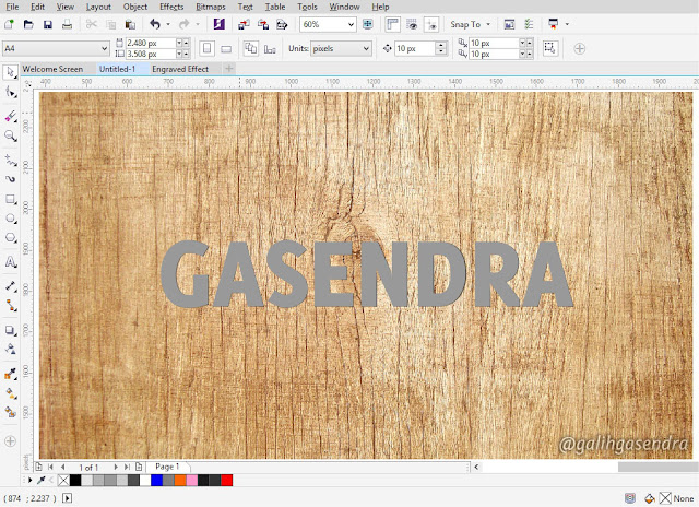 CorelDRAW Tutorial Carved Engraved Text Effect