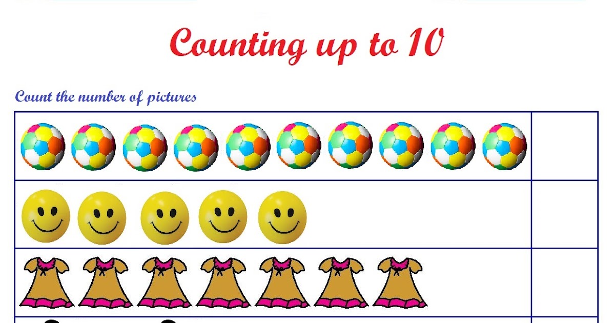 Kindergarten Worksheets: Counting Worksheets - Count the number of