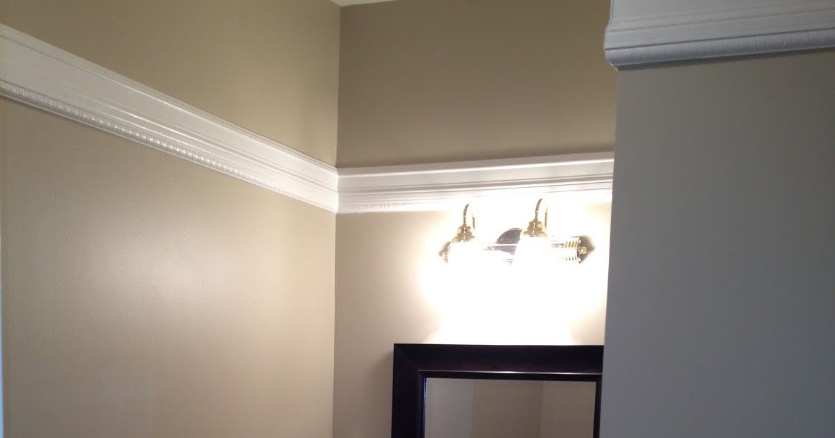 Home Addition Installed Chair Rail in High Ceiling Powder Room Home