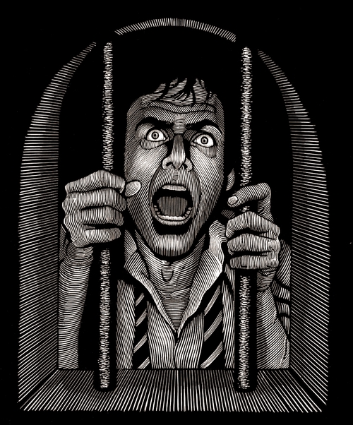 14-Behind-Bars-Douglas-Smith-Scratchboard-Drawings-Through-Time-and-Lives-www-designstack-co
