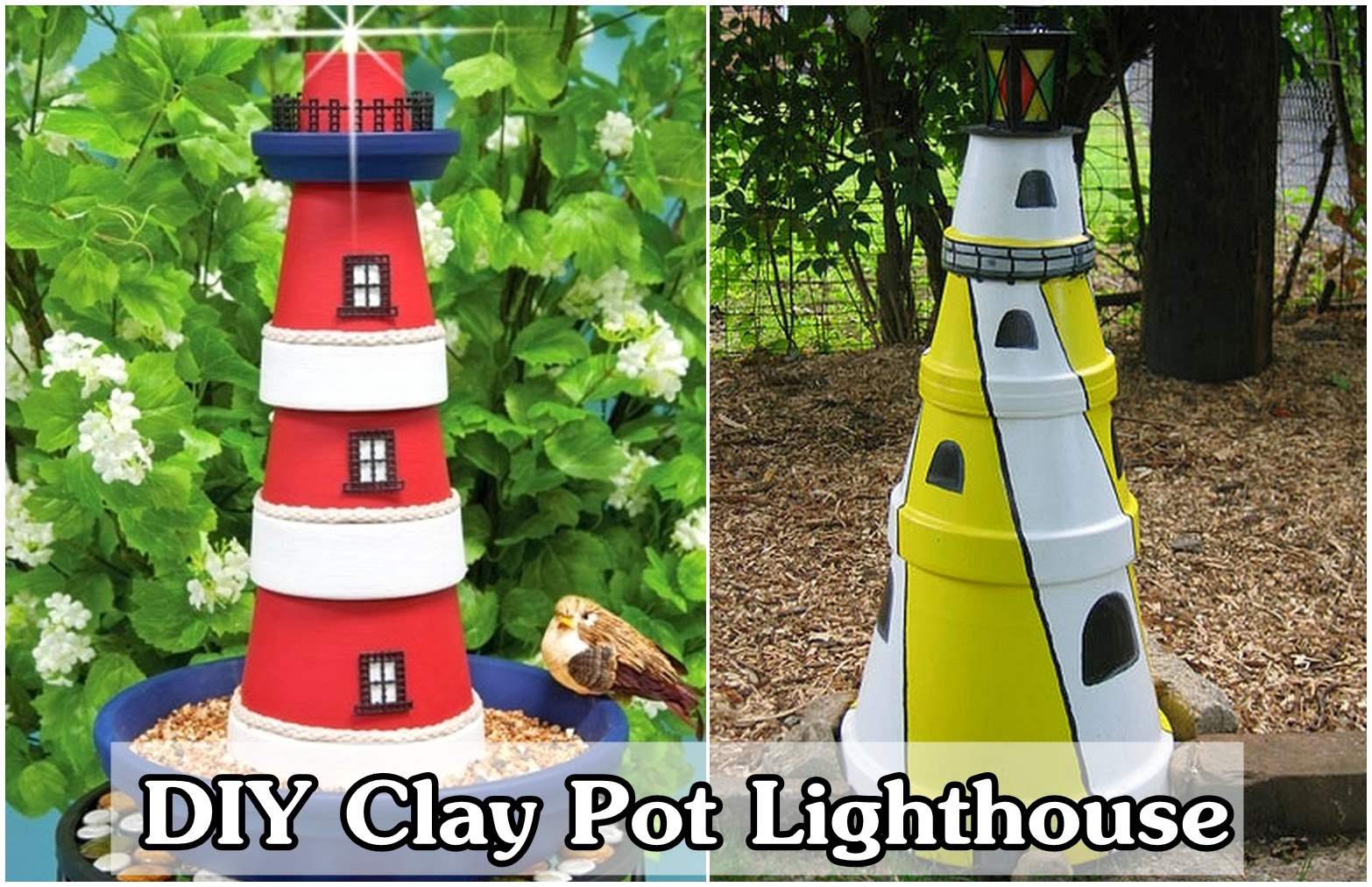 DIY Make a Clay Pot Lighthouse