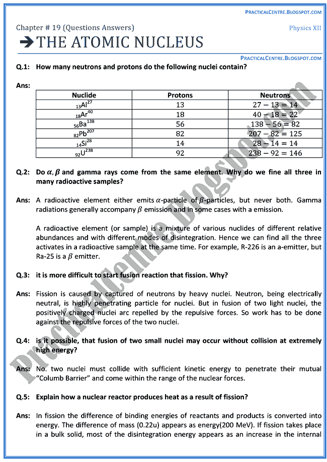 the-atomic-nucleus-question-answers-physics-12th