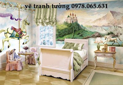vẽ tranh tường phòng bé vẽ tranh tường mầm non