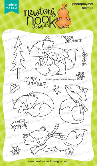 Fox Hollow - Winter Foxes Photopolymer Stamp Set by Newton's Nook Designs