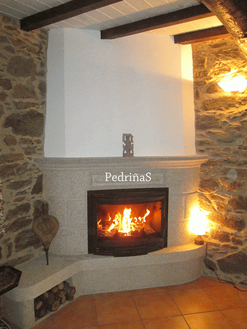 CHIMENEA REDONDEADA CON BANCO LEÑERO