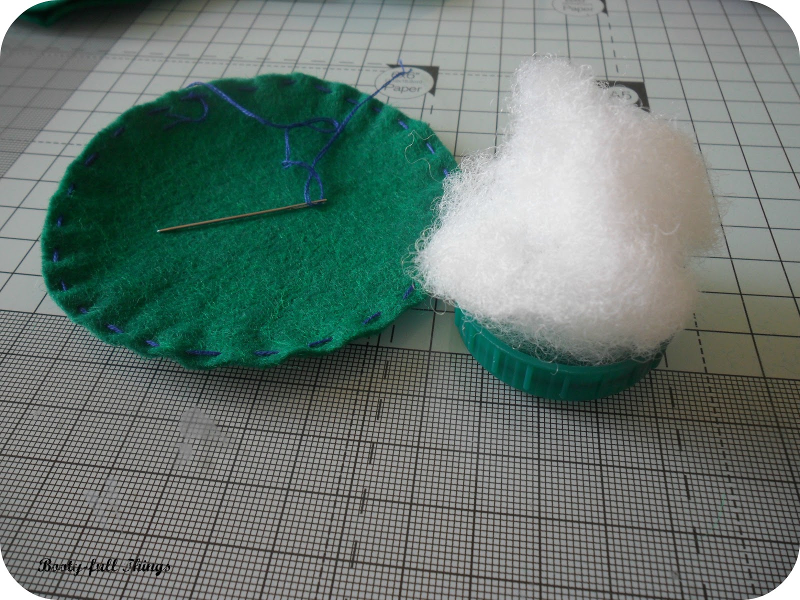 Bootyfull Things Tutorial Christmas Tree from milk bottle tops