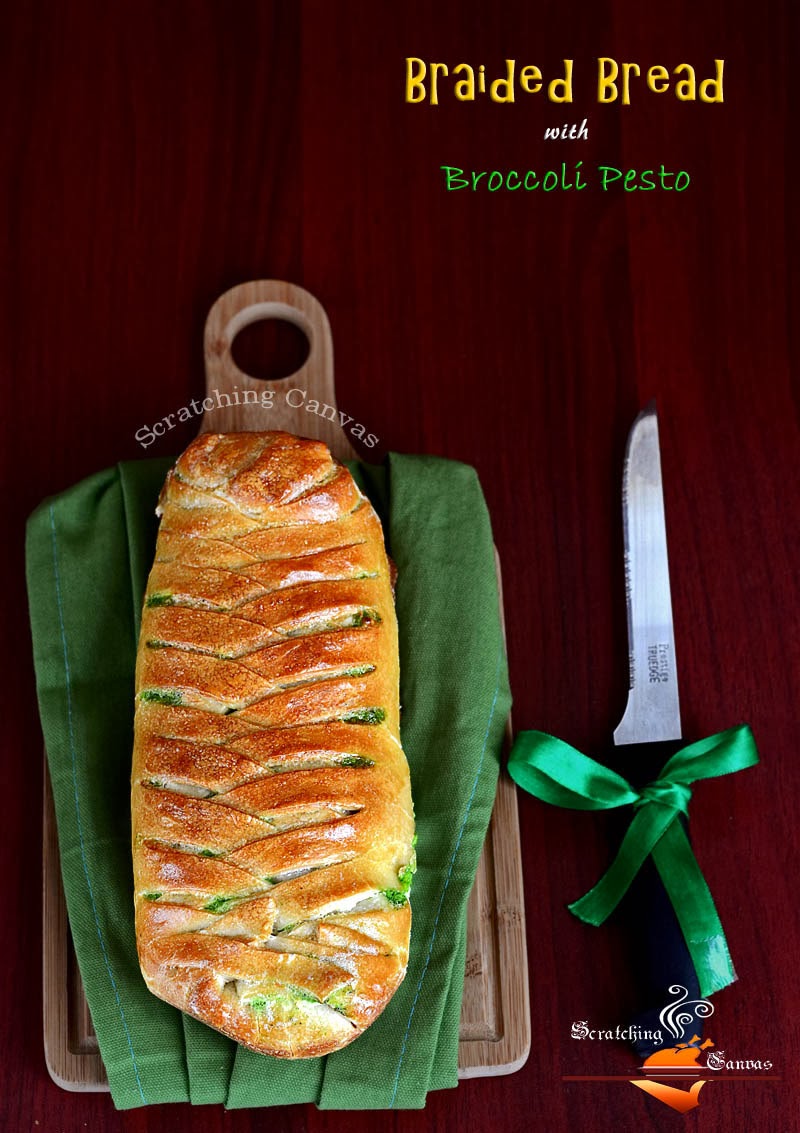Recipe Broccoli Pesto Stuffed Braided Bread (Yeast Free) Scratching