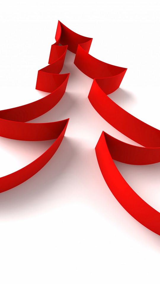 Red Ribbon Christmas Tree Android Wallpaper