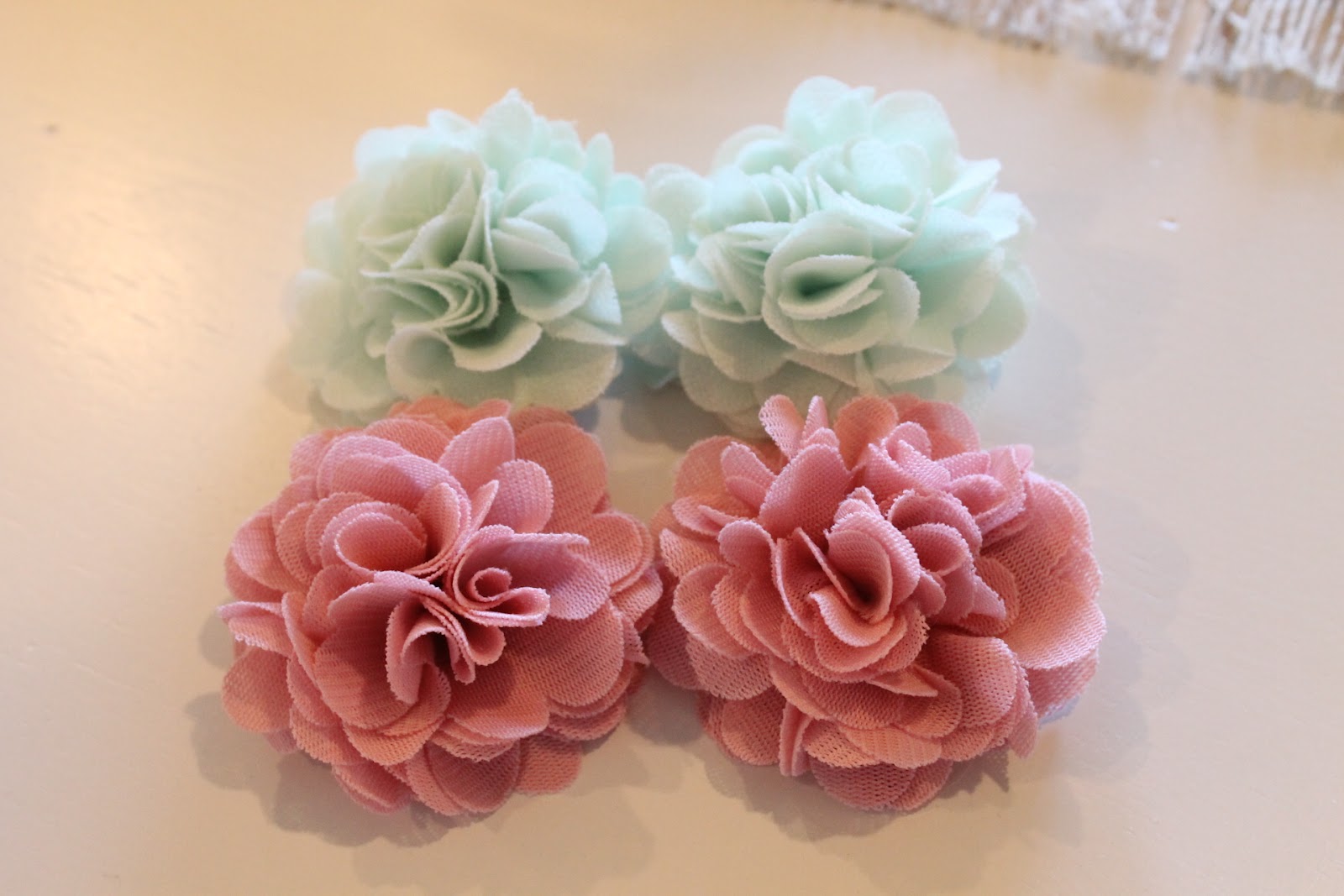 Oh for Sweetness Sake Chiffon flowers and Lillian's toes