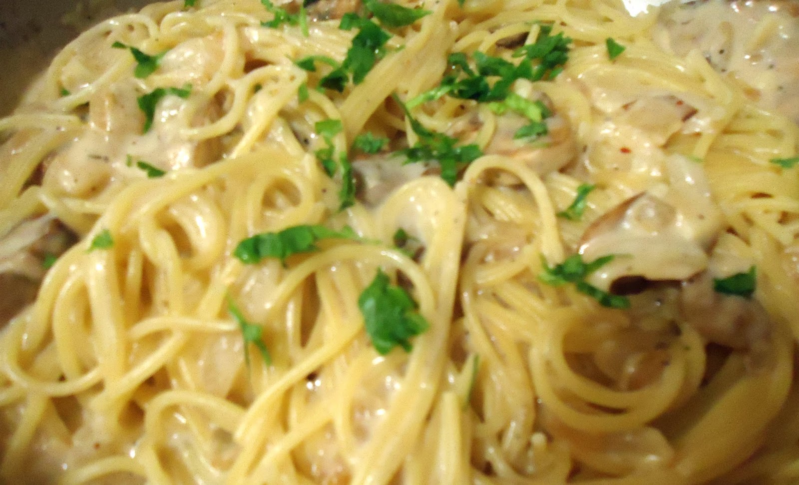 Anna's Tiny Kitchen Simple Mushroom Cream Sauce & Pasta