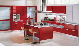Unique Red Kitchen cabinets design