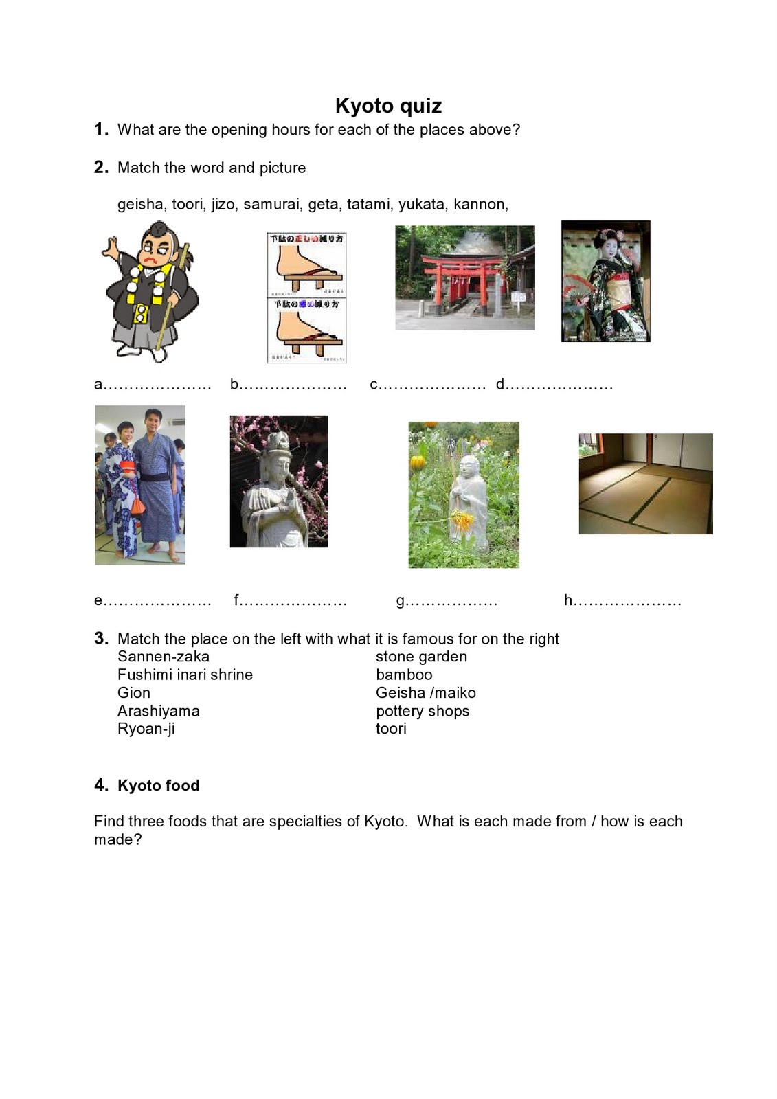 Japan Japan quiz Kyoto quiz