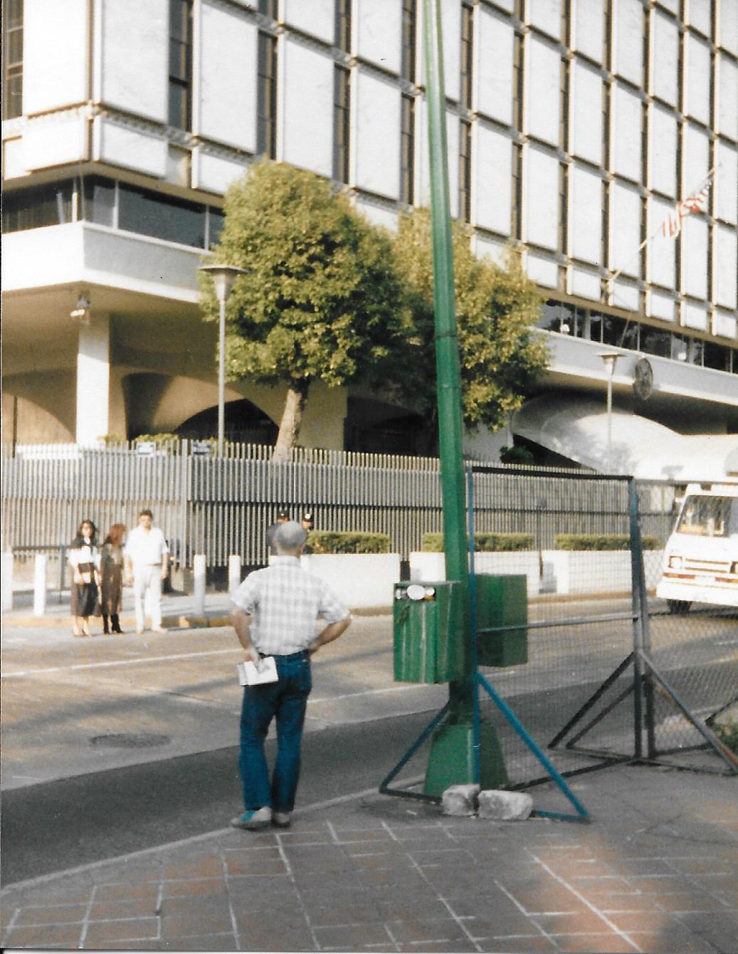 here is david across from the american embassy there were guards there with machine guns as well as machine gun armed police here and there here is david across from the american embassy there were guards there with machine guns as well as machine gun armed police here and there