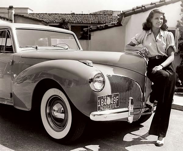 Rita Hayworth with her 1941 Lincoln ~