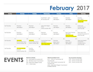 February 2017 Schedule