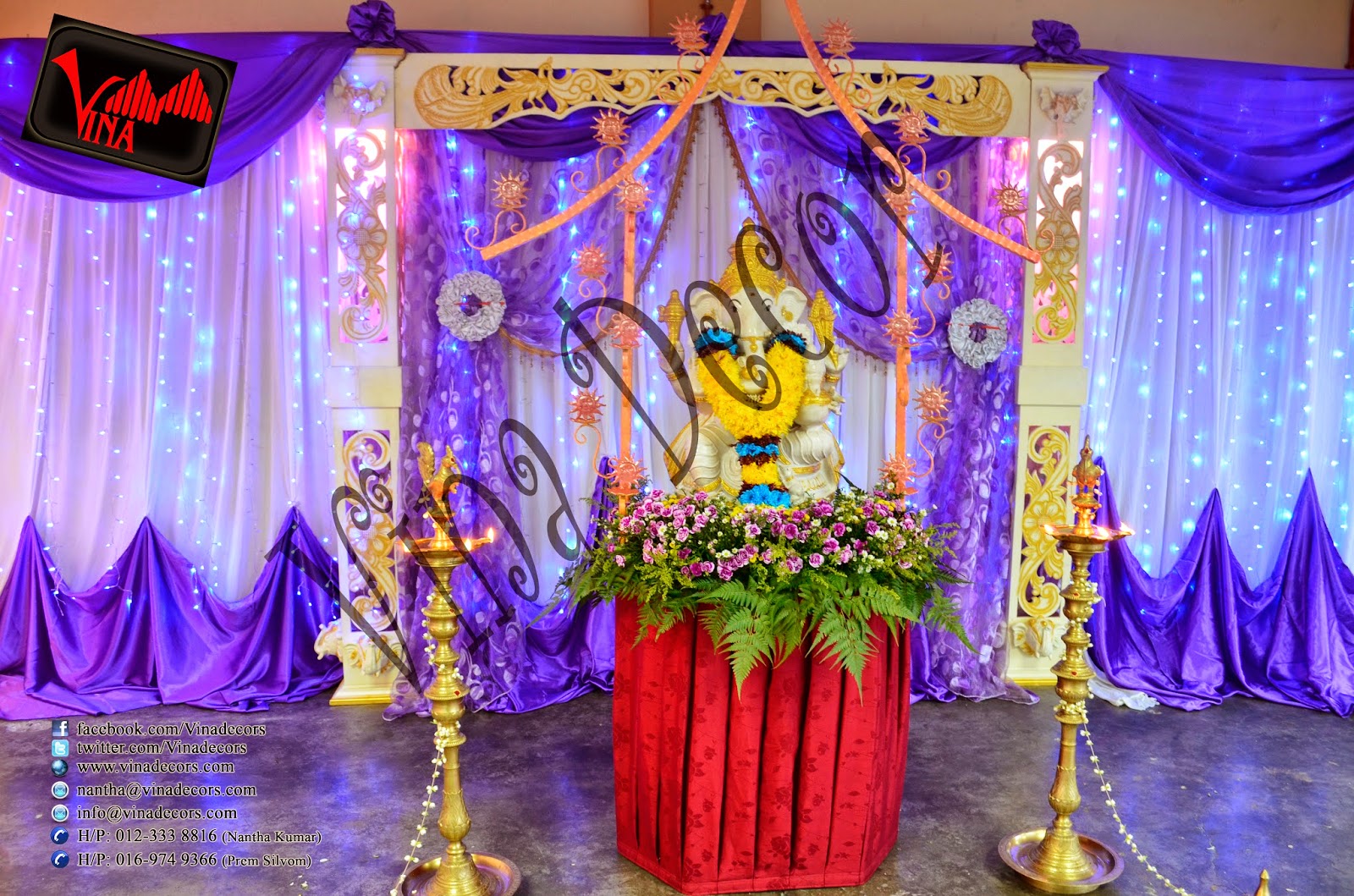 Wedding and Wedding dinner at Dewan Dato Ahmad Razali, Kampung Melayu Ampang, 68000 Ampang, Selangor, Malaysia (Ampang Hall) (Setup for Ganesha Flower pillar, Red Carpet, Stage Scallop and Backdrop with lighting, Manavarai, Crystal Dome Arch chair (cover & ribbon) and Table (cloth). Wedding and Wedding dinner at Dewan Dato Ahmad Razali, Kampung Melayu Ampang, 68000 Ampang, Selangor, Malaysia (Ampang Hall) (Setup for Ganesha Flower pillar, Red Carpet, Stage Scallop and Backdrop with lighting, Manavarai, Crystal Dome Arch chair (cover & ribbon) and Table (cloth).