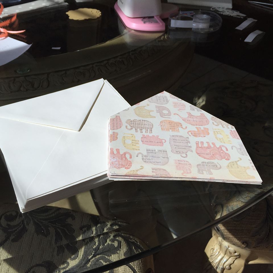 MuchoCrafts DIY BABY SHOWER MATCHING ENVELOPES TUTORIAL