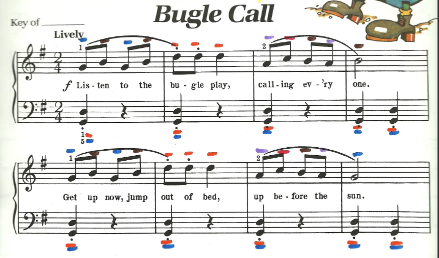 Amazing Kid Musicians Rainbow Piano Technique "Bugle Call" Trial